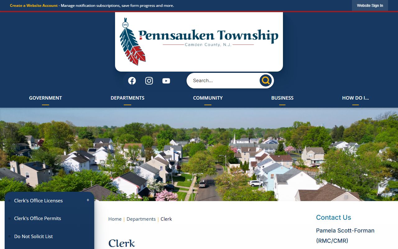 Camden Clerk office for Camden death records